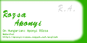 rozsa aponyi business card