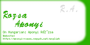 rozsa aponyi business card